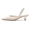 Zapatos de Primavera y Verano Fhao Zapatos de Primavera Boca Baja 2023 Zapatos de Tacón Bajo Bolsa Delantera Correa Trasera Moda Tacón Fino Zapatos Casuales