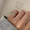 Anillo Liso de Plata de Ley S925 para Mujer, No se Desvanece, Estilo de Nicho de Gama Alta, Lujo Ligero, Colección Versátil de Anillos de Dedo Minimalistas Abiertos