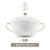 Borda dourada estilo branco puro Jingdezhen alta tigela de porcelana branca terno doméstico alta temperatura underglaze cor cerâmica talheres conjunto de presente
