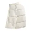 Chaleco de algodón para hombre de otoño e invierno, cuello alto, engrosado para abrigar, prenda exterior sin mangas, color liso, chaleco de algodón para capas, chaqueta de algodón talla grande