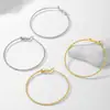 Belleza de Borde Plateado Pendientes de Aro Grandes Simples Transfronterizos Europeos y Americanos Personalidad de Nicho de Alto Grado Versátiles Pendientes de Hebilla de Oreja de Moda