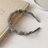 Diadema de lunares envuelta en organza con dientes, antideslizante, diseño de corona alta, accesorio para el cabello moderno y versátil