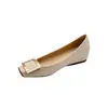 Nuevos Zapatos de Mujer 2025 con Aumento Oculto de Altura, Elegantes Zapatos de Mujer de Estilo Francés con Punta Cuadrada y Hebilla Cuadrada, Tacones Altos