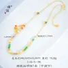 Pulsera-collar de doce flores de oro perlado esmaltado de larga data para mujer, nuevo estilo retro chino, joyería de alta gama