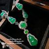 Colar de gema Fu Lu de cabaça de ágata calcedônia, semente de água, Yingying, banhado a ouro 18K, pulseira de zircônia e calcedônia de chita