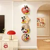 Decoración de Pared de Fondo para TV de Paz y Alegría Pintura Creativa Dibujos Animados Mickey Nueva Combinación de Estilo Decoración Colgante de Entrada Adorno Colgante para Sala de Estar
