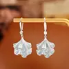 Pendientes Colgantes Populares de Hoja de Ginkgo, de Alta Gama, Modernos, Pendientes Elegantes Dulces y Frescos para Mujer, Pendientes Elegantes e Inteligentes Estilo Hada