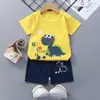 Roupa de Verão Infantil Novo Estilo Roupa de Bebê Manga Curta Shorts Roupas de Menino 2025 Conjunto para Bebê Menina