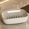Plato de Jabón Estilo Japonés de Doble Capa Desagüe para Lavabo de Baño Plato de Jabón Estante Grande para Almacenamiento de Jabón Estante de Drenaje de Doble Capa
