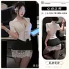Sexy conjunto de vestido bodycon de encaje de secretaria para diversión nocturna, puro deseo, tentación coqueta uniforme para mujeres