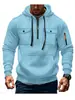 Sudadera con Cremallera a Media Altura para Hombre de Estilo Americano, Moderna, con Múltiples Bolsillos, Versátil para el Uso Diario, Mangas Largas