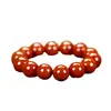 Pulsera de Ágata Roja del Sur de Baoshan, Sichuan, 108 Cuentas Redondas, Cuentas Rojas de Yunnan y Sichuan, Rojo Caqui, Pulseras para Hombres y Mujeres