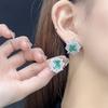 Conjunto de tres piezas de pulsera, anillo y collar de esmeralda de alta calidad, brillante, con un tesoro, para mujer, joyería al por mayor.