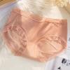 Naked Quick-drying Ice Silk Calties para Mulheres Sexy Ultra-fino Skin-friendly Lubricating Bag Hip Lace Trim Seamless Briefs para meninas
