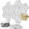 Suministro transfronterizo panel de aislamiento acústico autoadhesivo de fibra de poliéster con forma hexagonal pegatinas de pared panel absorbente de sonido absorción de sonido reducción de ruido 12 piezas