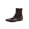 Botines cortos ajustados de punta redonda estilo coreano para mujer, piel de oveja, tacón grueso de 2 cm, botines elegantes, botines Chelsea vintage plisados de piel de oveja