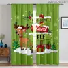 Cortinas de Grinch Navideño Decoración Festiva Cortinas Romanas Cortas Sin Taladro Cortinas Impresas Digitalmente