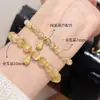 Pulsera de Cuarzo Rutilado Dorado Natural con un Toque de Lujo Ligero, Joyería de Cristal Amarillo con Cuentas para Mujer, Al por Mayor