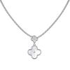 Estilo coreano novo S925 colar de prata esterlina feminina mãe branca shell zircão embutido moda todos- combinar design requintado jóias femininas atacado