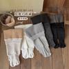 Leggings Femininos Outono e Inverno Forrados com Fleece Espessados Cor Lisa Meia-Calça Infantil Bebê Leggings Quentes para Bebê