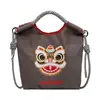 Versátil Bolso de Lona Estilo Danza del León Chino, Bolso Pequeño de Hombro para Mujer, Bolso Cruzado Mini Ligero Nuevo 2026