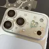 Forma de Coração Strass Fashionável Aplicável para Apple 17P/17PM/18P/18PM HD Coração Simples Strass Protetor de Lente de Câmera Tendência