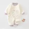Mameluco de Bebé Otoño e Invierno Algodón Engrosado Acolchado Mono para Recién Nacido Ropa Cálida de Tres Capas Mono para Bebé Recién Nacido