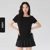 Camiseta de Verano 2026 para Mujer, Nueva, Ajustada, de Hombros Descubiertos, Elegante, de Manga Corta, Moderna, Versátil, Color Sólido