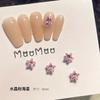 Menina rosa nail art pontiagudo em forma de diamante nail acessórios super flash multi-facetado cristal vidro diamante joias atacado