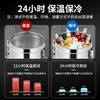 Cubo térmico de acero inoxidable transfronterizo, gran capacidad, especializado para puestos, uso comercial en comedores para servir arroz, avena y leche de soja