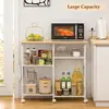 Carrito de Almacenamiento de Cocina Transfronterizo Estante de Almacenamiento Acero al Carbono con Ruedas Estante de Almacenamiento para Horno de Microondas Estante para Horno Engrosado
