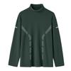 Outono e inverno cor sólida veludo dupla face lixado gola alta manga longa masculino quente interno casaco de outono base espessa camisa masculina