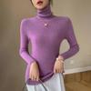 Suéter de Cachemira Listo para Usar de Primera Línea para Mujer en Otoño e Invierno Cuello Alto Ajustado Interior de Manga Larga Jersey de Punto de Lana Suéter Base