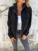 2026 Nuevo Modelo Comercio Exterior Transfronterizo Estilo Simple Europeo y Americano Casual Otoño-Invierno Chaqueta con Capucha de Color Sólido para Mujer de Pana
