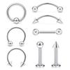 Set de Joyería para Piercings de 16g, Set Combinado de 8 Piezas, Tornillos para Labio de Acero Inoxidable Mixtos, Tornillos para Ceja, Tornillos para Nariz, Aretes