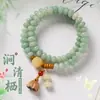 Pulsera de Raíz de Bodhi de Doble Capa Estilo Dunhuang para Mujer, Cuentas de Ábaco para Atraer la Fortuna, Pulsera de Cuentas de Oración Budistas de Doble Círculo Estilo Chino Venta al por Mayor