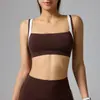 Top de academia sem costas com blocos de cor estilo europeu e americano transfronteiriço, secagem rápida, gola quadrada, para esportes, fitness, corrida