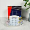 Taza de Café y Platillo de Porcelana de Hueso para Comercio Exterior para Parejas, Uso Doméstico, Taza para Té de la Tarde de Hotel Restaurante, Regalo para Mejor Amigo Caja de Regalo al por Mayor