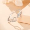 Anillo de flecha de Cupido de plata S925 para mujer, diseño coreano sencillo con forma de corazón, joyería con sentido del nicho, venta al por mayor