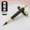 Pluma Suave para Principiantes Portátil Pluma Metálica Pincel Caligrafía Cuerpo Delgado Dorado Minúscula Pluma Xiu Li con Depósito de Tinta Pluma para Copiar Escrituras