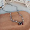 Collar vintage de cuentas de cámara marrón para mujer, cadena de suéter ligera de lujo con diseño de nicho, estilo Spice Girl, joyería de cadena de suéter.