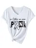 Em outubro vestimos rosa Amazon wish estação independente moda casual feminina camiseta gola V manga curta