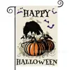 Bandeira de Jardim Mais Quente da Amazon para Halloween Estampa de Corvo Gato Material de Linho Bandeira de Decoração de Jardim de Halloween