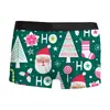 Exportação Transfronteiriça Mais Vendido Roupa Íntima Masculina de Natal Respirável, Confortável e Fashion com Estampa 3D, Boxer de Cintura Média