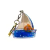 Lindo Llavero de Dibujos Animados con Arena Movediza, Velero con Diseño de Navegación Fluida, Botella de Deriva de Arena Movediza Oceánica con Significado de Buena Suerte, Pequeño Adorno para Regalo