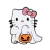 Broche de Esmalte de Abóbora Animal de Desenho Animado Novidade Divertida Perfeito para Decoração de Halloween Presente Acessório para Mochila Roupas