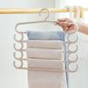 Percha de Plástico Engrosada, Estante Creativo para Pantalones de Almacenamiento Multicapa para el Hogar, Perchero Multifuncional de Cinco Capas para Secar Ropa