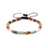 Pulseira Trançada Colorida com Contas de Lápis Lazulite Feminina 4mm Pinheiro Branco Ponto Branco Prato Azul Transferência a Ar Trançada Ajustável Joia