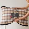 Funda de almohada de algodón puro, Par de algodón, Funda de almohada de gasa de dibujos animados, Antideslizante, Anticaída, Funda de almohada para el hogar, Paquete individual