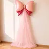 Decoración de columna de globos de malla con lazo para la celebración del cumpleaños de una niña de 2 años, ambientación para la ceremonia del primer cumpleaños, accesorio para fotos
